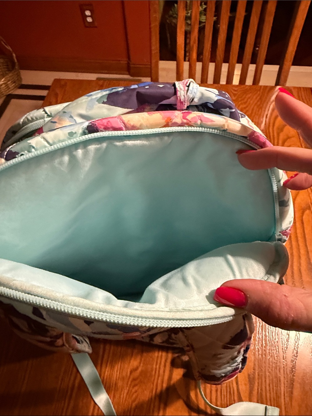 Vera Bradley Quilted Backpack in Pastel Multi Floral - Picture 6 of 8